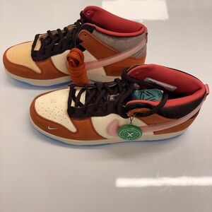 Nike Dunk Mid x Social Status “Free Lunch - Chocolate Milk” Size 10 DS